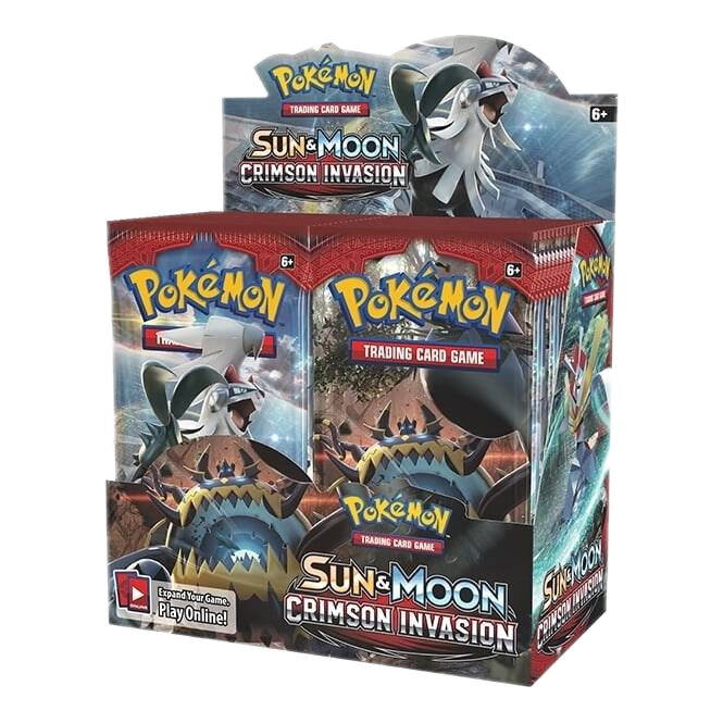 Sun & Moon Crimson Invasion Booster Box – Vintage Vault Mystery LLC